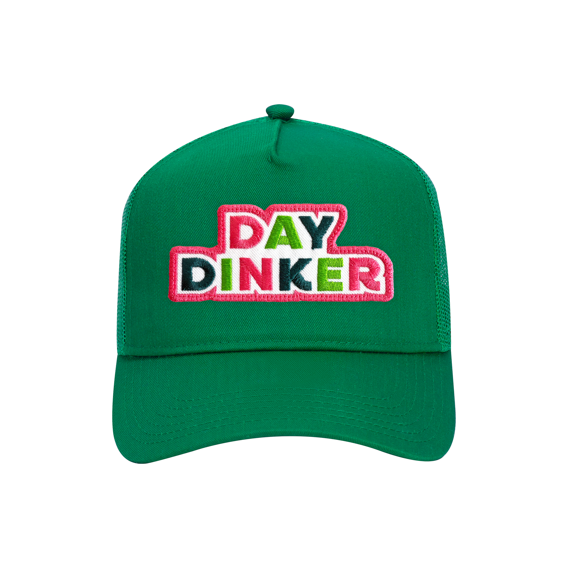 Day Dinker Trucker Hat in Kelly Green front view