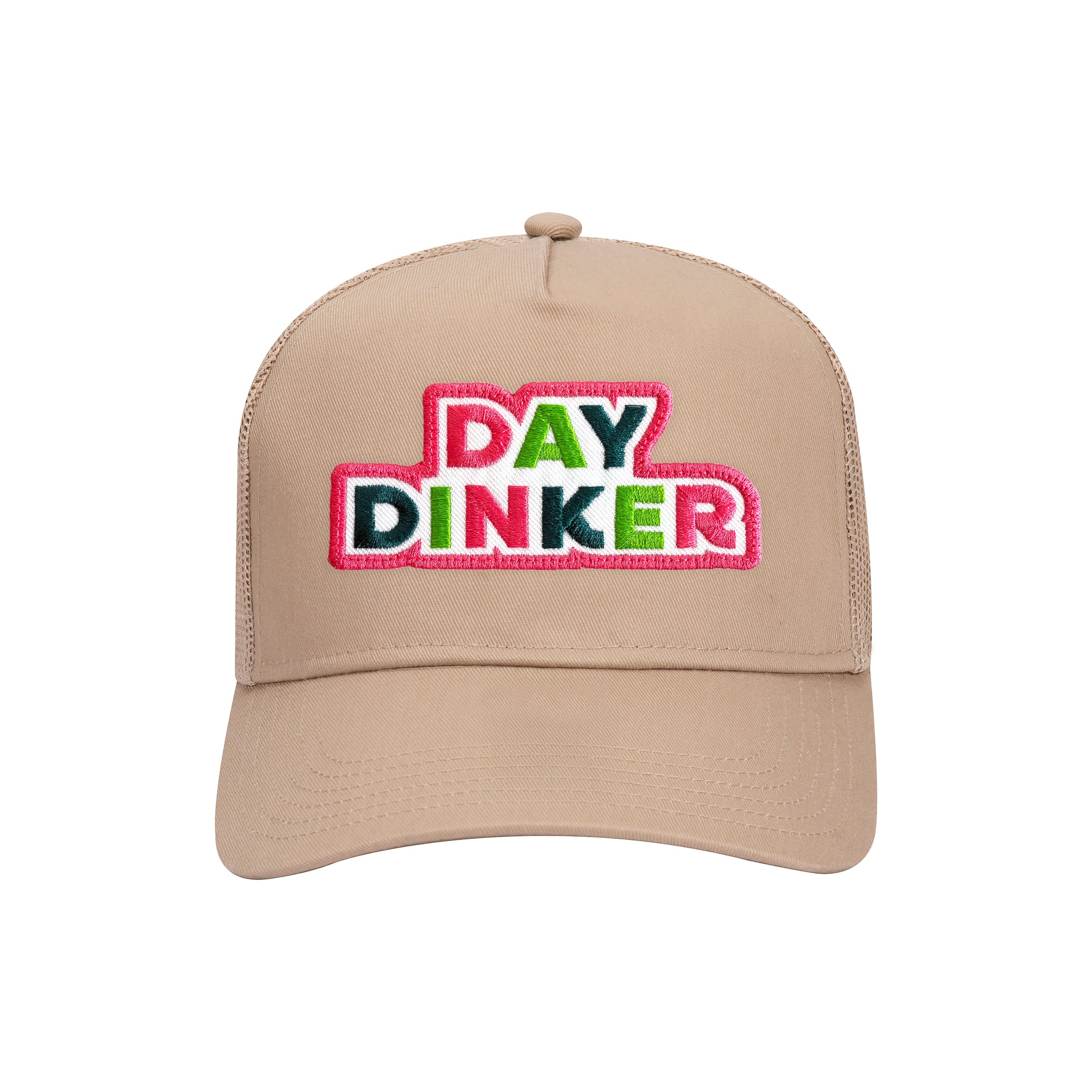 Day Dinker Trucker Hat in Khaki front view