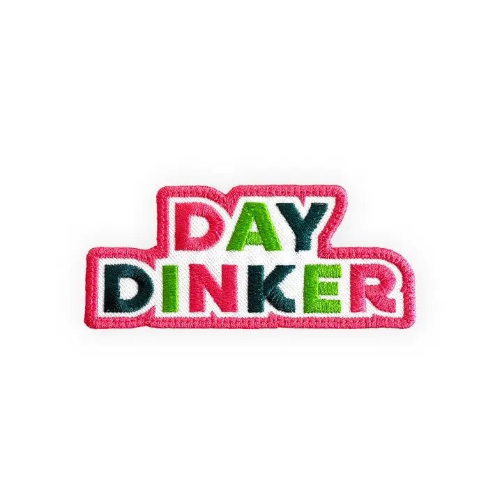 Day Dinker embroidered iron-on patch by Dozer Custom Trucker Hats