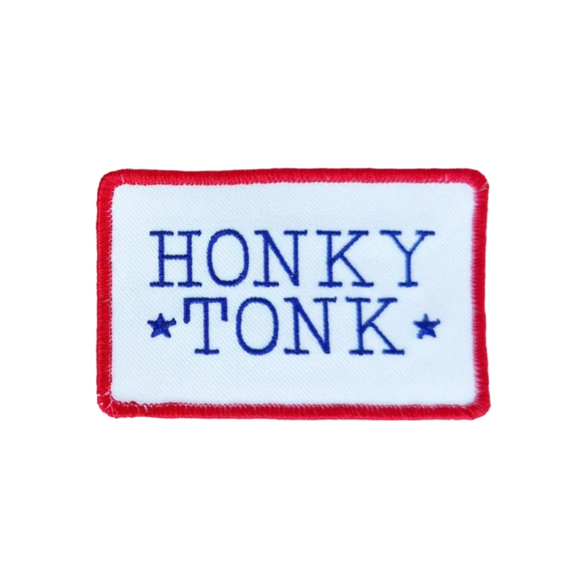 Embroidered patch with 'Honky Tonk' text on a white background