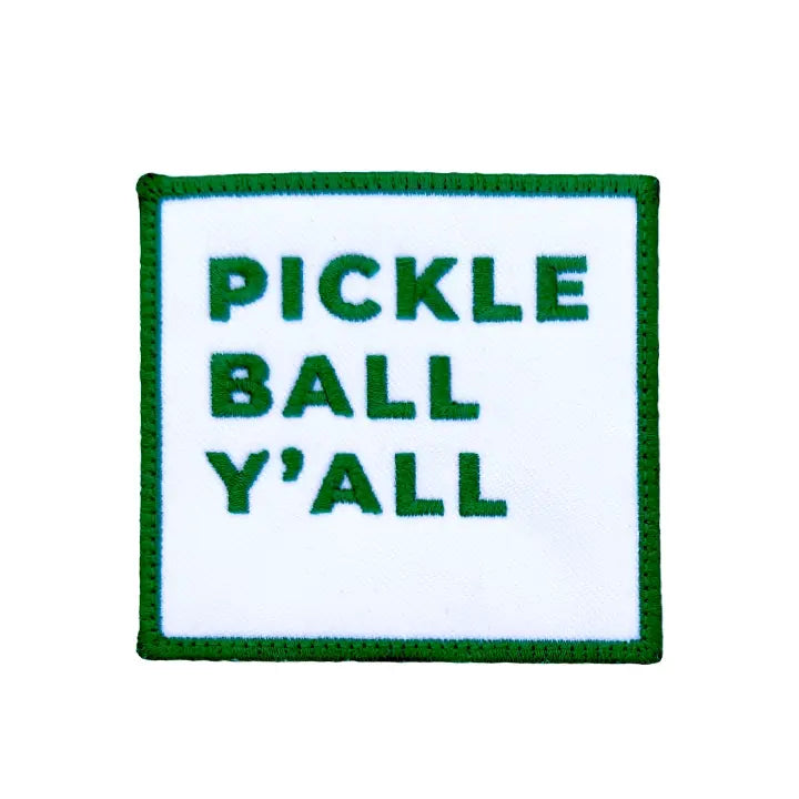 Pickleball Y'all embroidered iron-on patch by Dozer Custom Trucker Hats