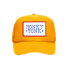 Honky Tonk trucker hat in gold high-profile foam, front view