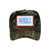 Honky Tonk trucker hat in camouflage high-profile foam, front view