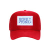 Honky Tonk trucker hat in red high-profile foam, front view
