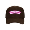 Lucky Charm trucker hat in espresso brown high-profile foam, front view
