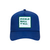 Pickleball Y'all Trucker Hat in Royal Blue front view