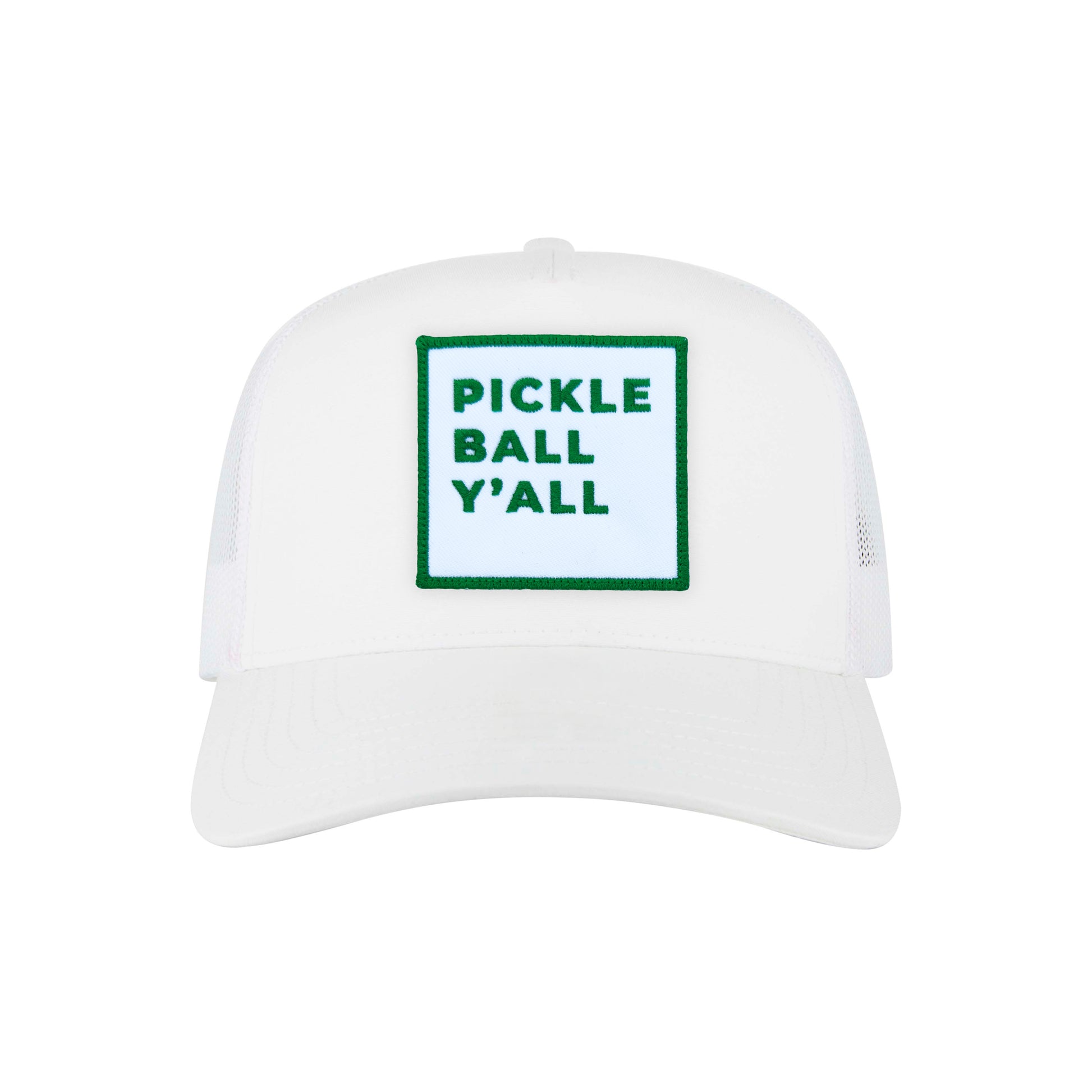 Pickleball Y'all Trucker Hat in White front view