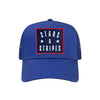 Stars & Stripes trucker hat in royal blue, front view