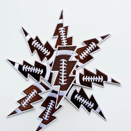Football Lightning Bolt Patch